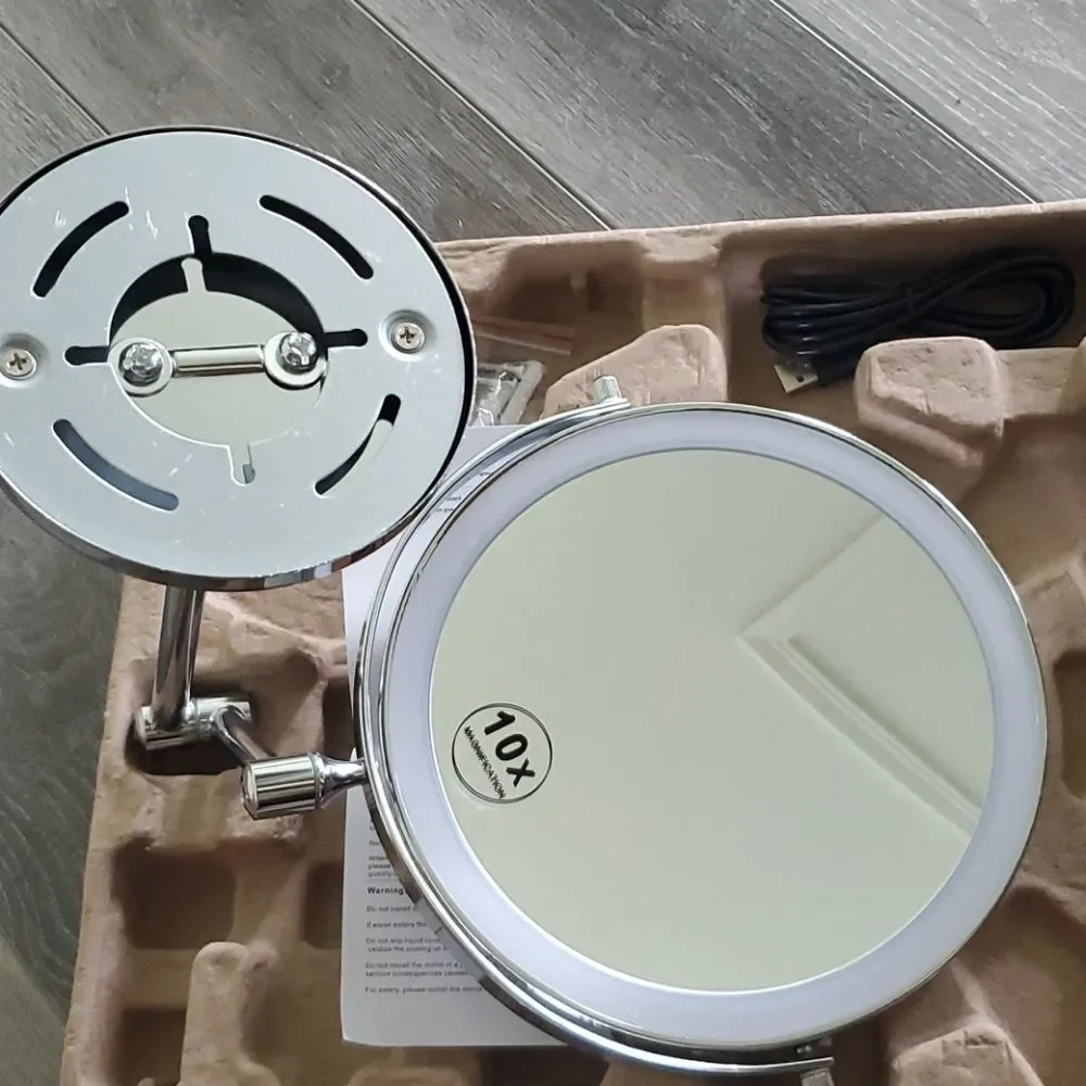 8 INCH LED WALL MOUNTED RECHARGEABLE MAKEUP MIRROR